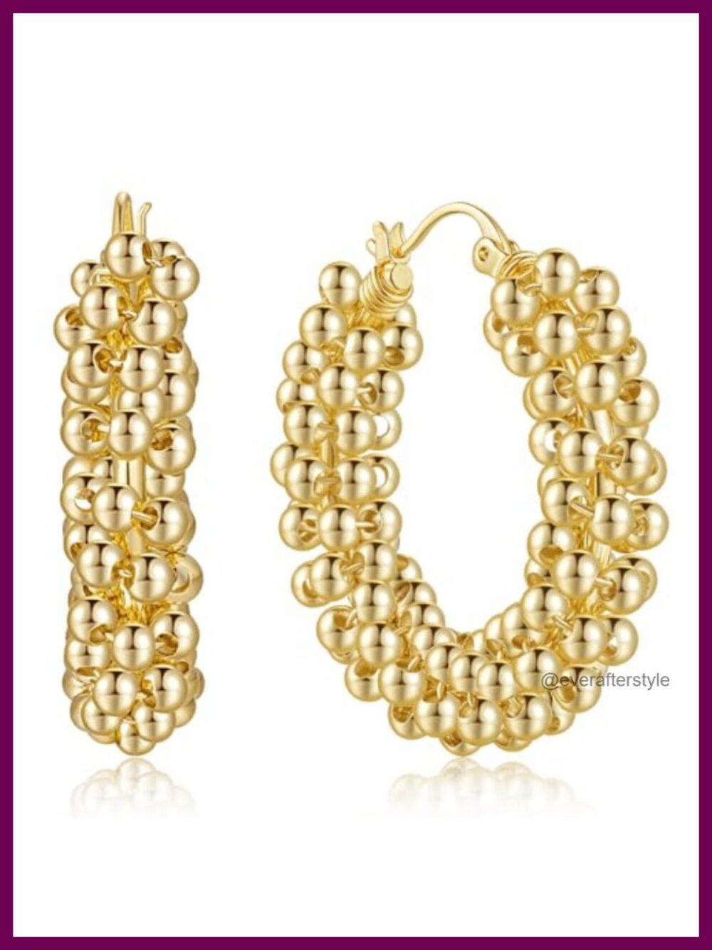 14K Gold Plated Chunky Hoop Earrings for Women Statement Geometric Latch Back